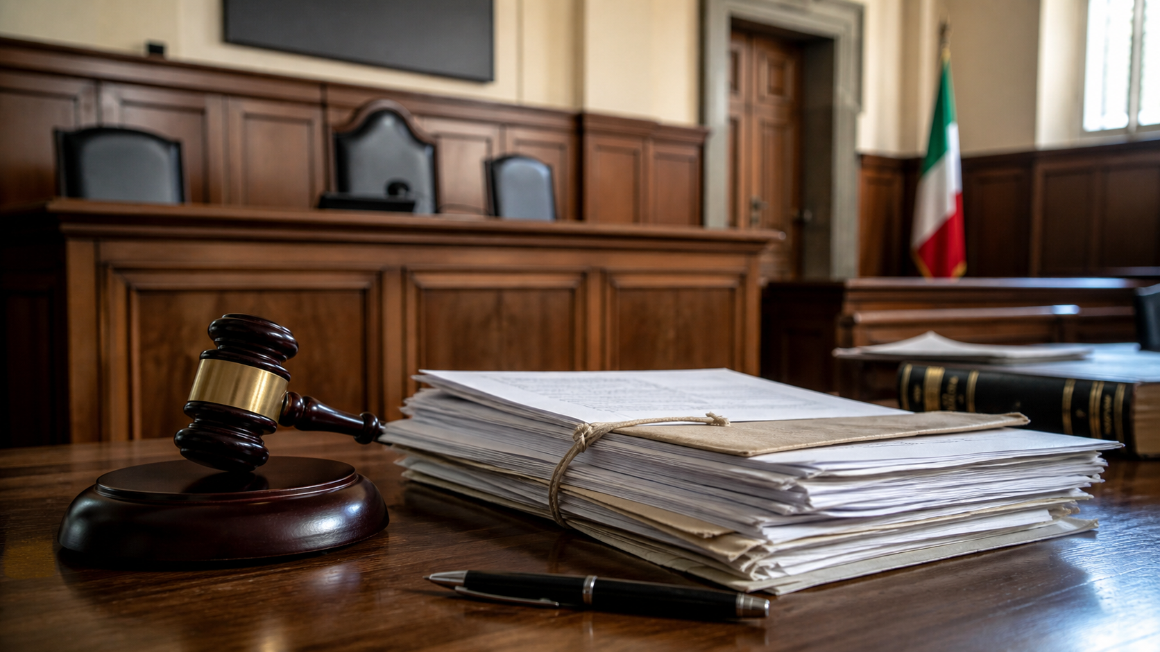 Aula di tribunale per una sentenza di cronaca giudiziaria
