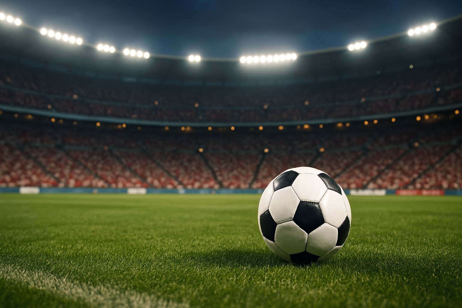 Stadio illuminato e pallone per Inghilterra Croazia ai Mondiali 2026