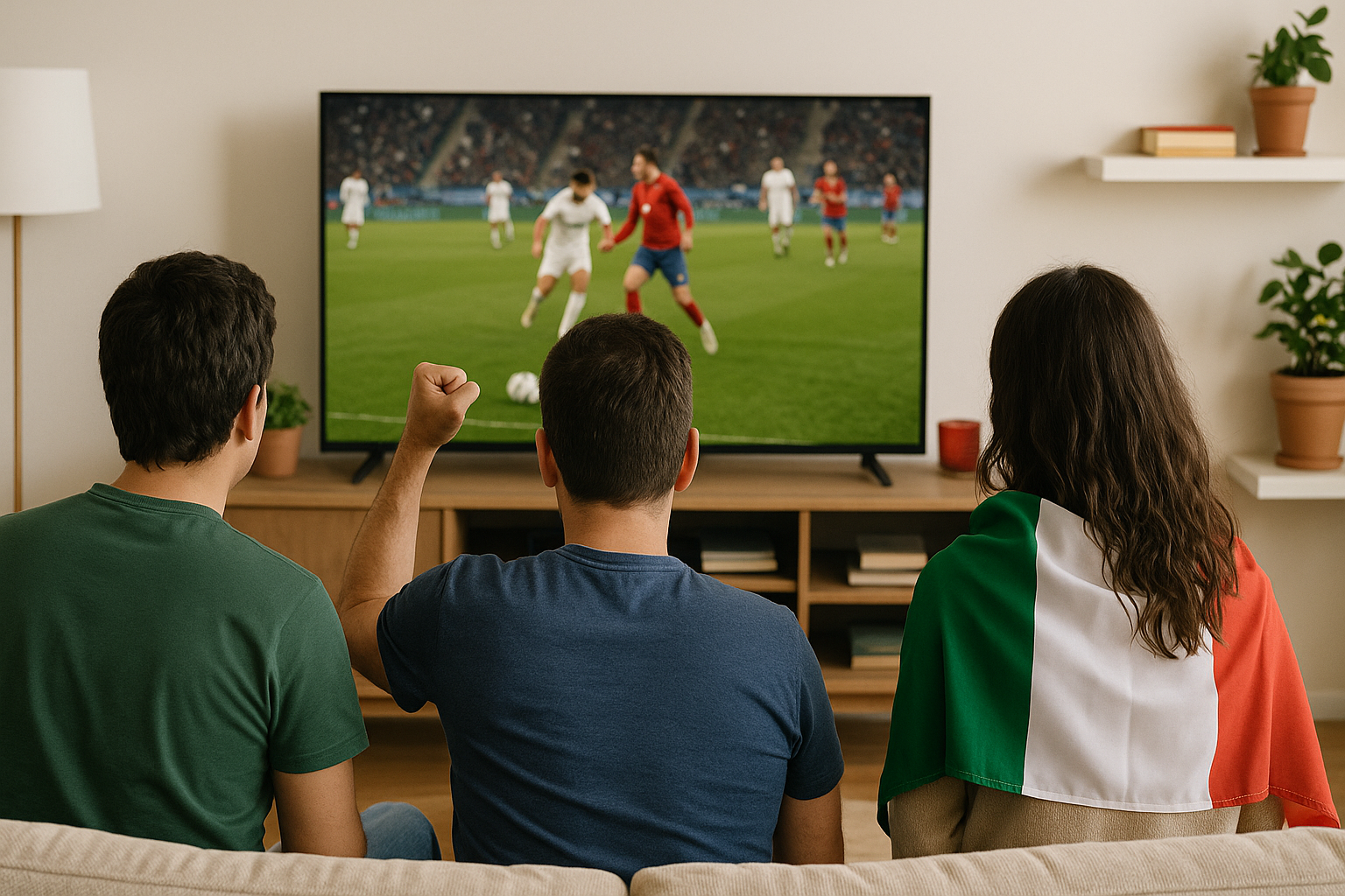 Tifosi davanti alla televisione per una partita dei Mondiali