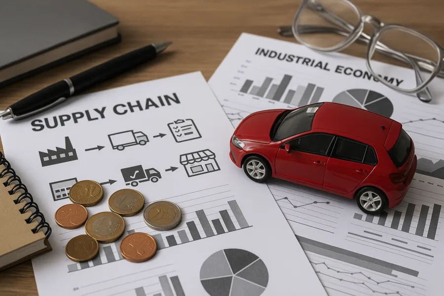 Modello di auto e grafici economici senza marchi