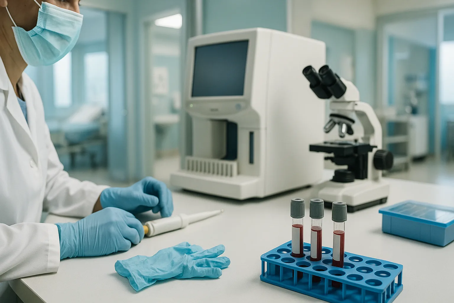 Laboratorio ospedaliero per test sanitari su campioni biologici
