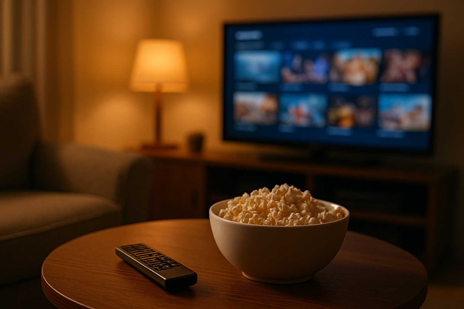 Telecomando e sala cinema domestica per i film in tv stasera