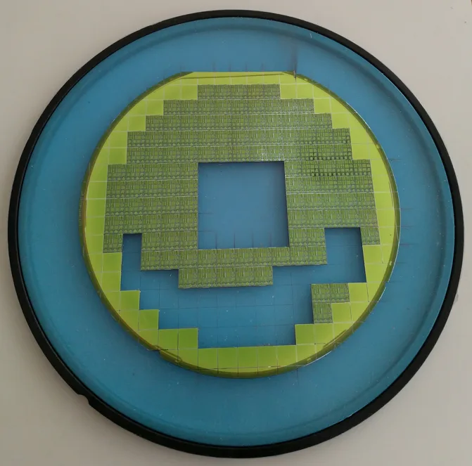 Wafer di semiconduttori durante la lavorazione