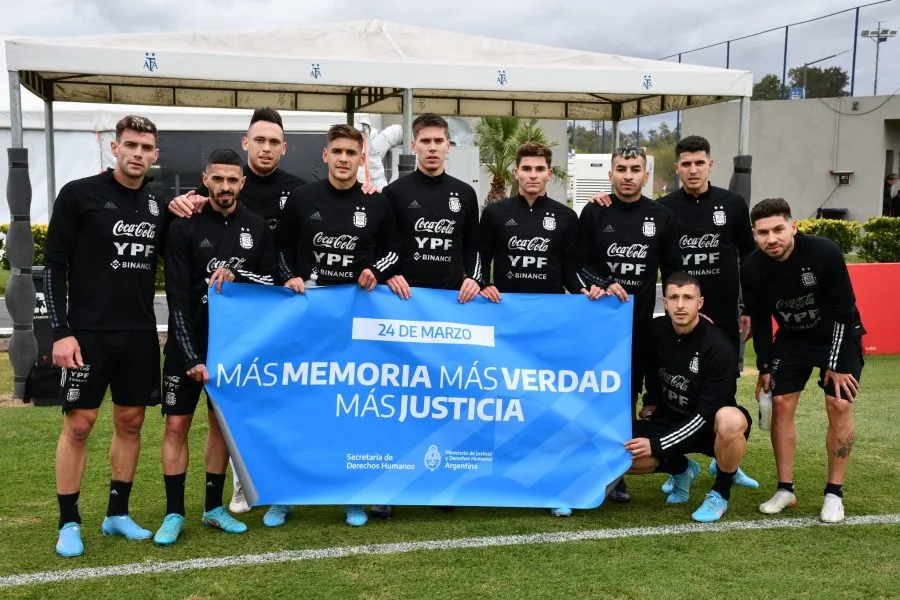 La nazionale argentina di calcio schierata nel 2022
