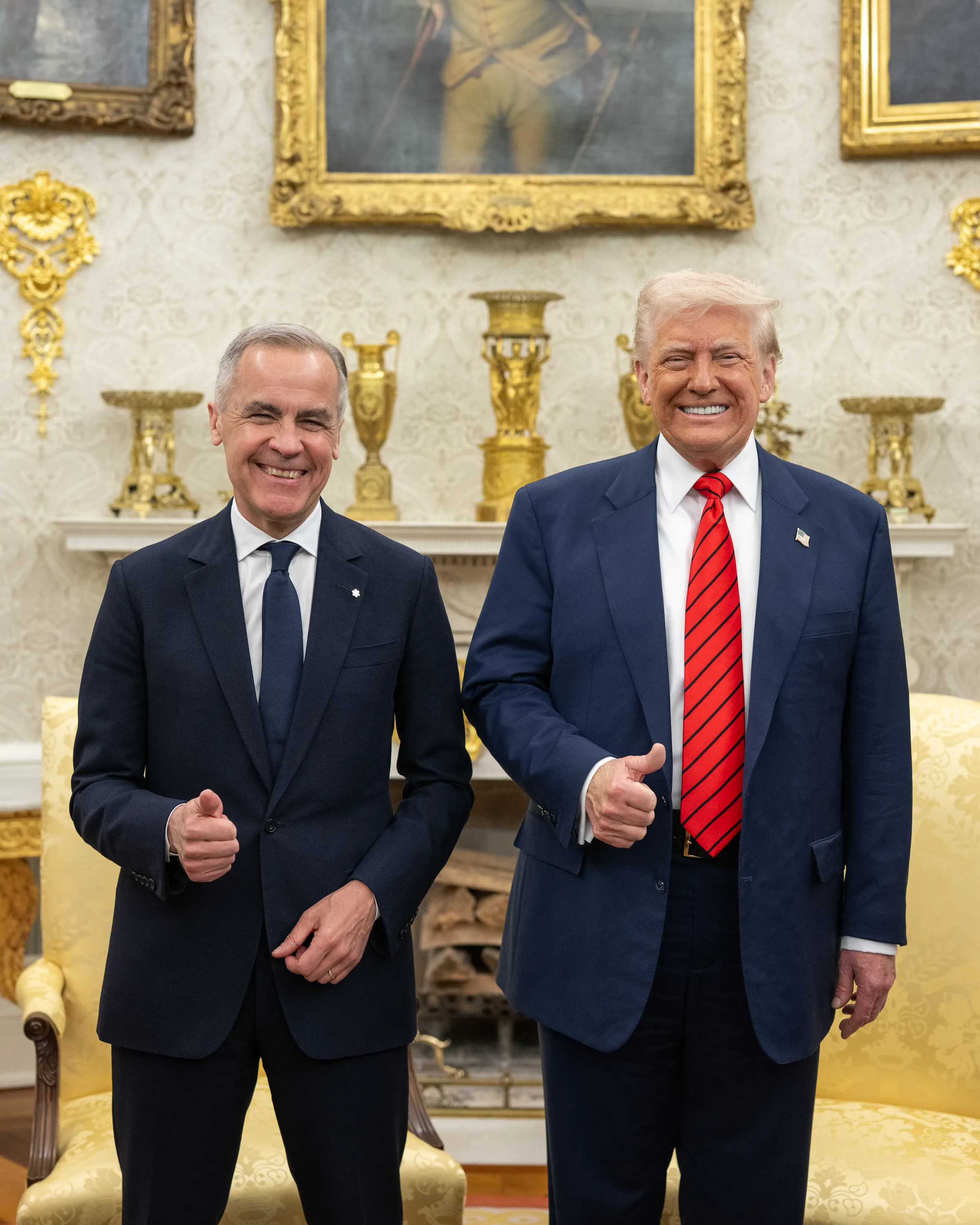 Donald Trump e Mark Carney durante un incontro alla Casa Bianca