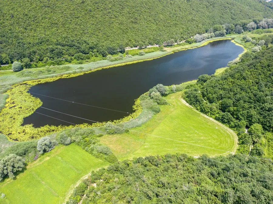 Veduta aerea del Lago di Ventina a Colli sul Velino