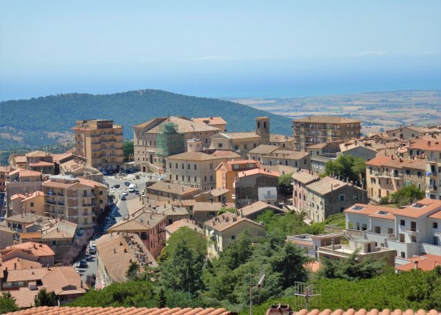 Panorama del comune di Allumiere nel Lazio