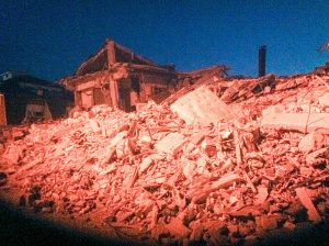 Macerie ad Amatrice dopo il terremoto del