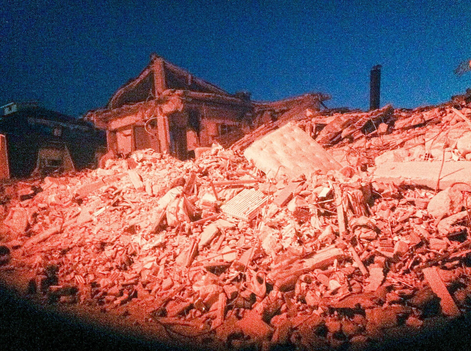 Macerie ad Amatrice dopo il terremoto del 2016