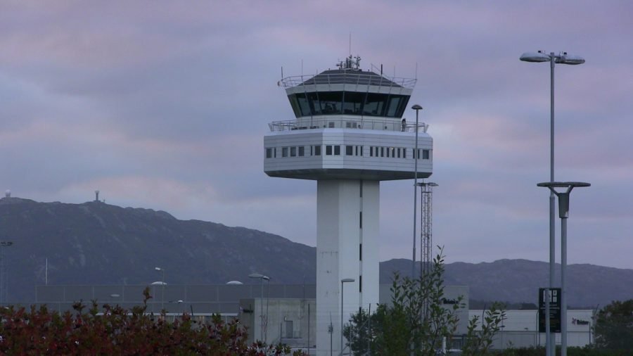 Torre di controllo dell aeroporto di Bergen Flesland in Norvegia