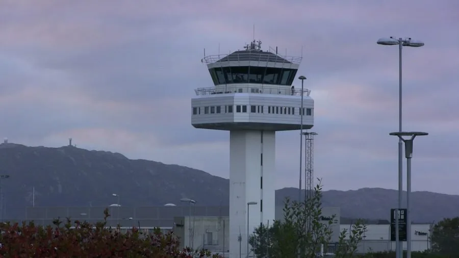 Torre di controllo dell aeroporto di Bergen Flesland in Norvegia