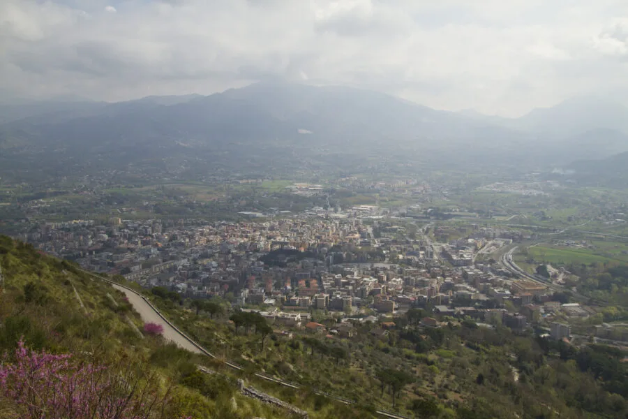 Veduta panoramica di Cassino, in provincia di Frosinone