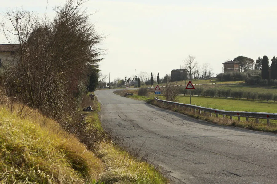 Strada statale 317 Marcianese vicino a Cerqueto di Marsciano, in provincia di Perugia
