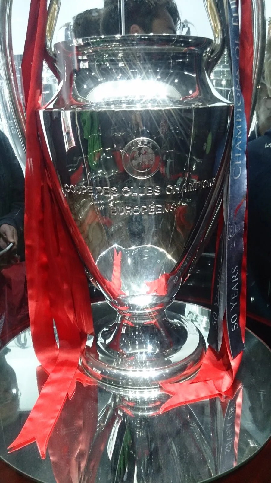 Trofeo della UEFA Champions League esposto in teca