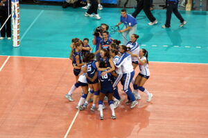 La nazionale femminile italiana di volley in campo