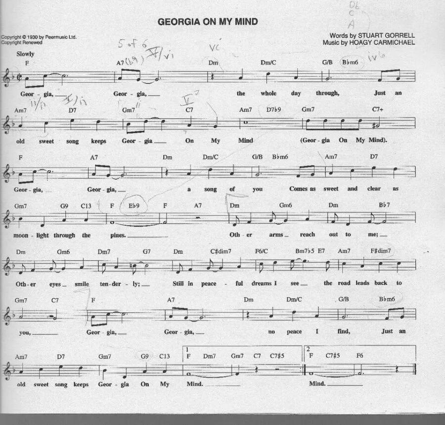 Spartito musicale storico con testo e notazione, contesto del copyright musicale