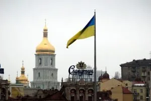 Bandiera ucraina a Kiev