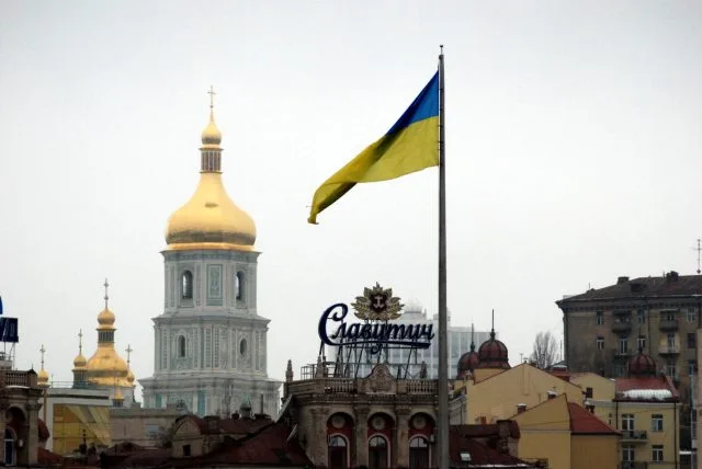 Bandiera ucraina a Kiev