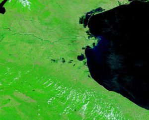 Aree allagate nel Nord Italia viste da satellite