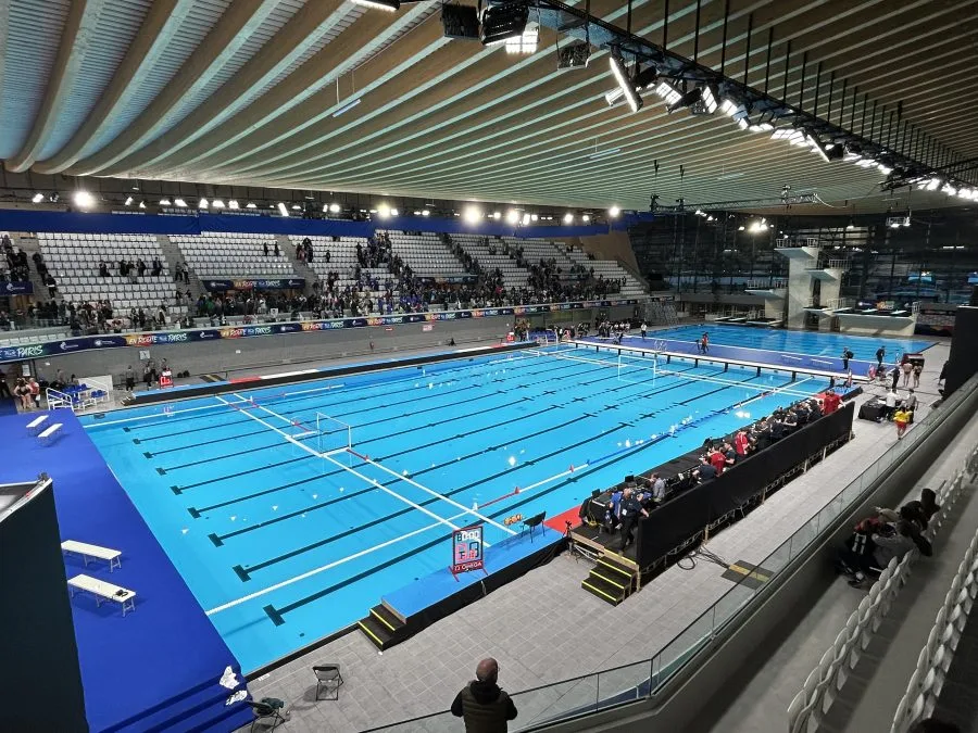 Piscina dell’Olympic Aquatic Centre di Saint-Denis dove si disputano gli Europei di nuoto