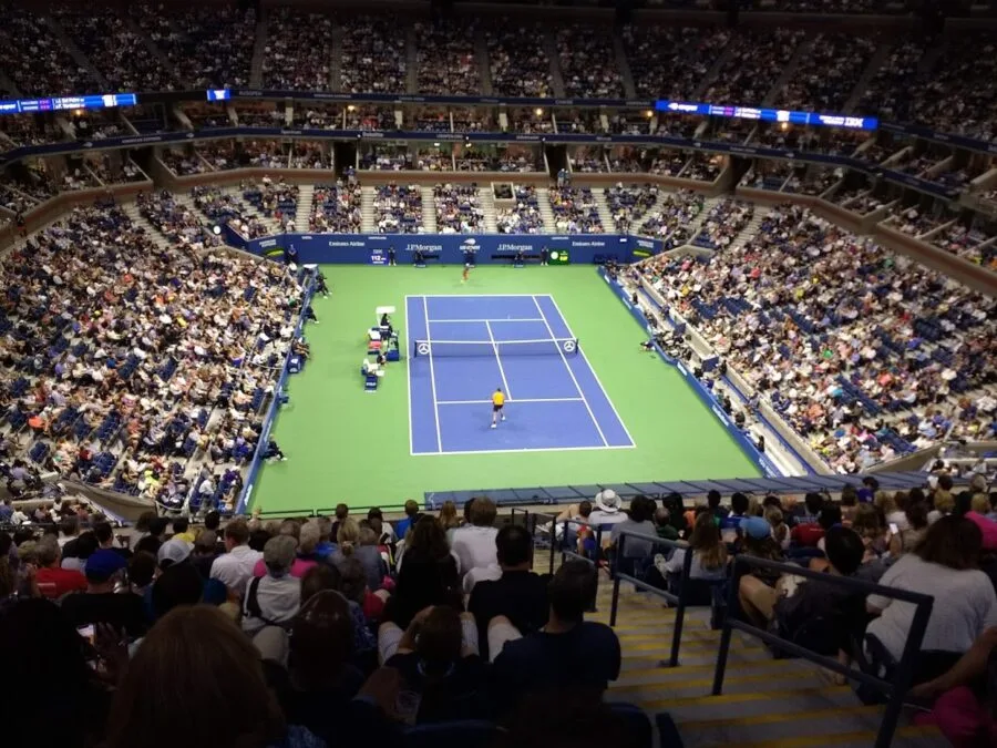 Arthur Ashe Stadium pieno durante una partita dello US Open