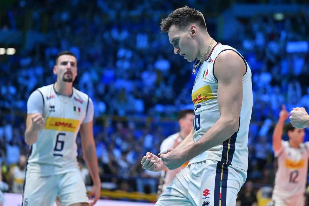 Gli azzurri esultano durante Italia Cechia agli Europei maschili di volley 2026