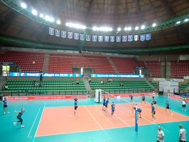 Nazionale italiana maschile di pallavolo in allenamento