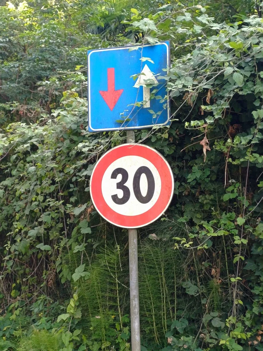 Segnali stradali italiani con limite di velocita a 30 chilometri orari