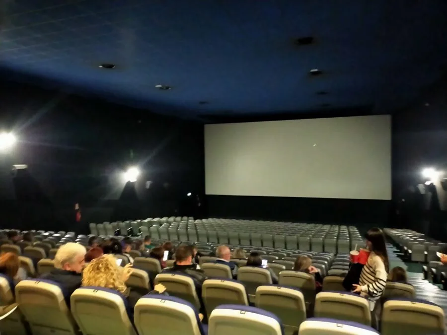 Pubblico seduto in una sala del Multiplex Astra prima della proiezione