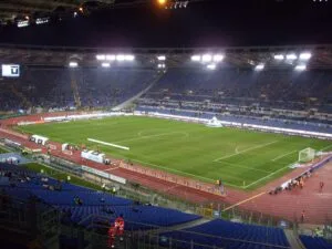 Stadio Olimpico di Roma durante una partita di calcio