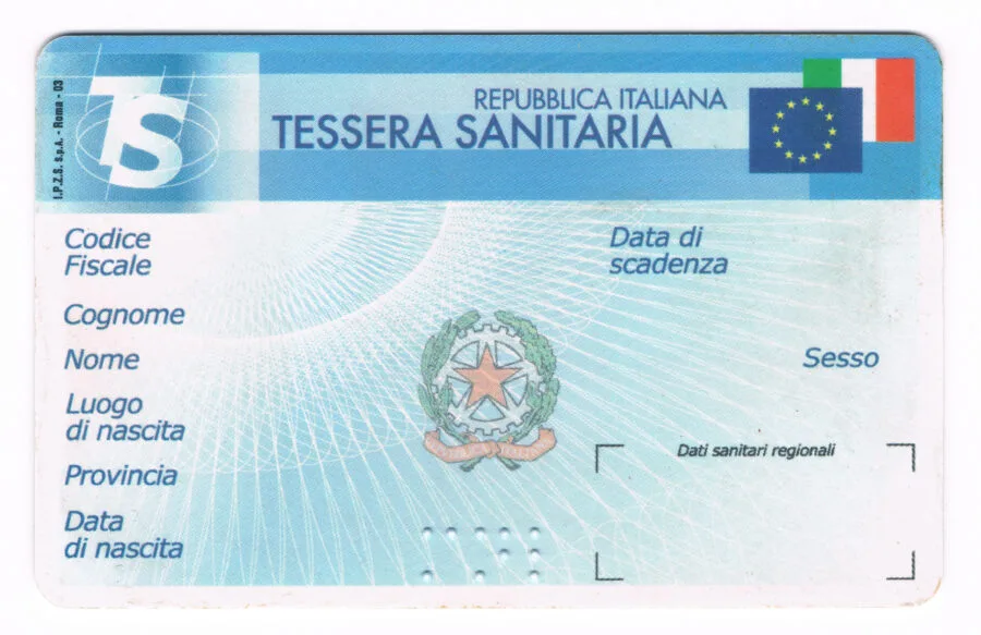 Tessera sanitaria italiana usata per accedere alle prestazioni del Servizio sanitario nazionale