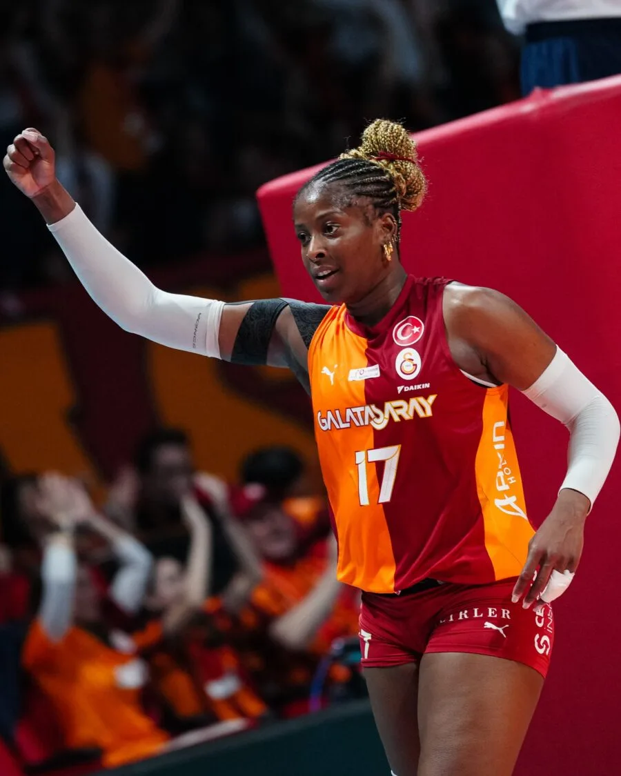 Myriam Sylla durante una partita di volley nel 2026