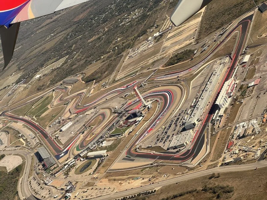 Veduta aerea del Circuit of the Americas ad Austin, sede del Gran Premio degli Stati Uniti