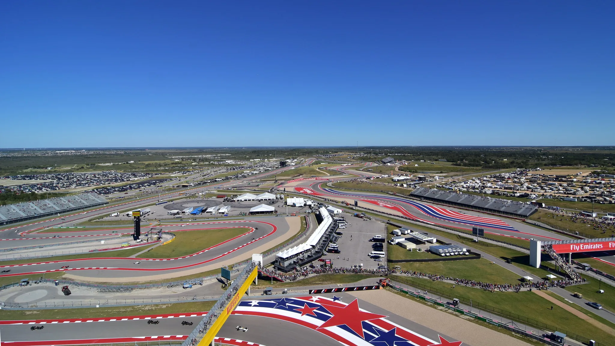 Veduta del Circuit of the Americas dalla torre durante il weekend del GP degli Stati Uniti 2016