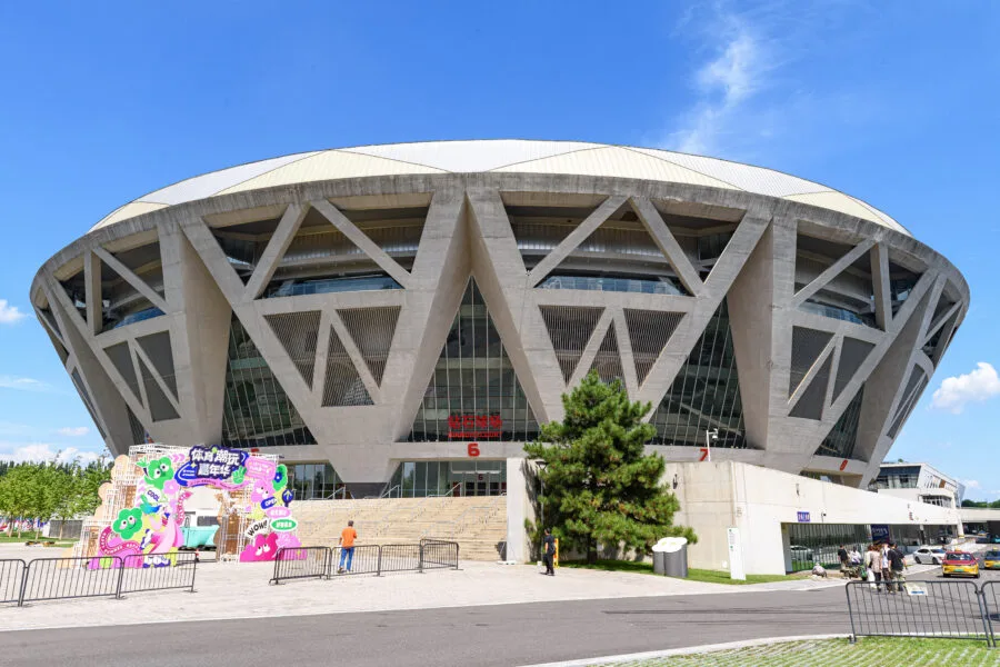 Facciata esterna del Diamond Court al National Tennis Center di Pechino sede del China Open
