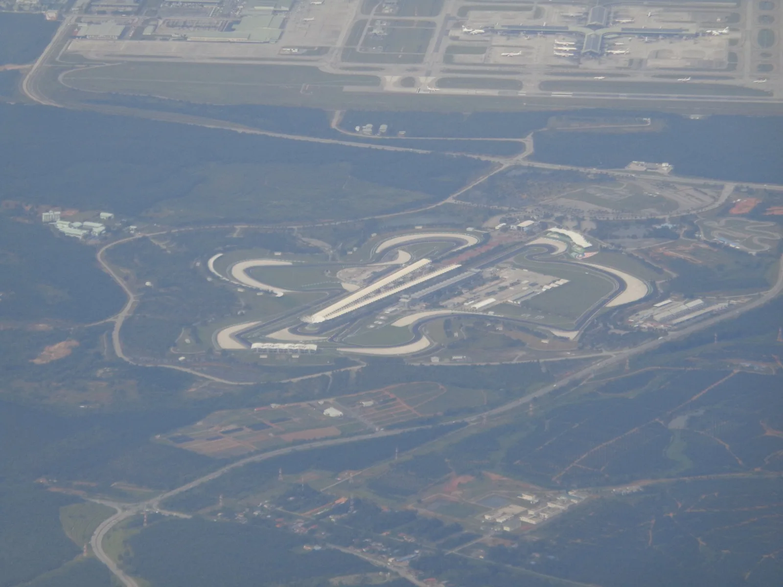 Veduta aerea del circuito di Sepang e delle tribune nel 2016, foto d’archivio