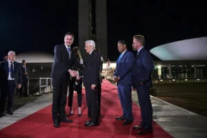 Sergio Mattarella con Rodrigo Pacheco a Brasilia, 15 luglio