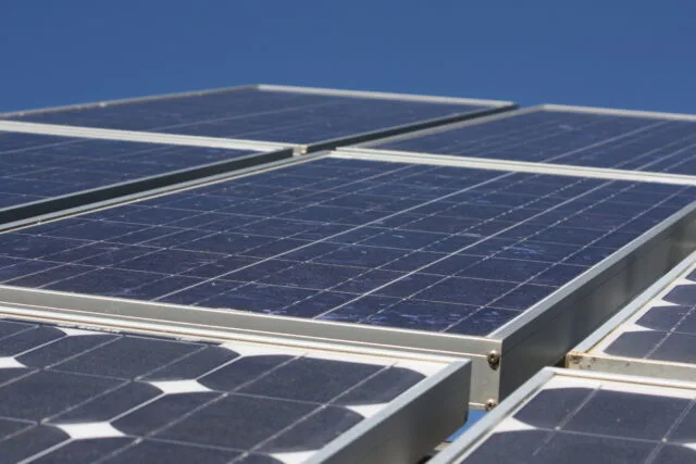 Pannelli fotovoltaici, fotografia di archivio del